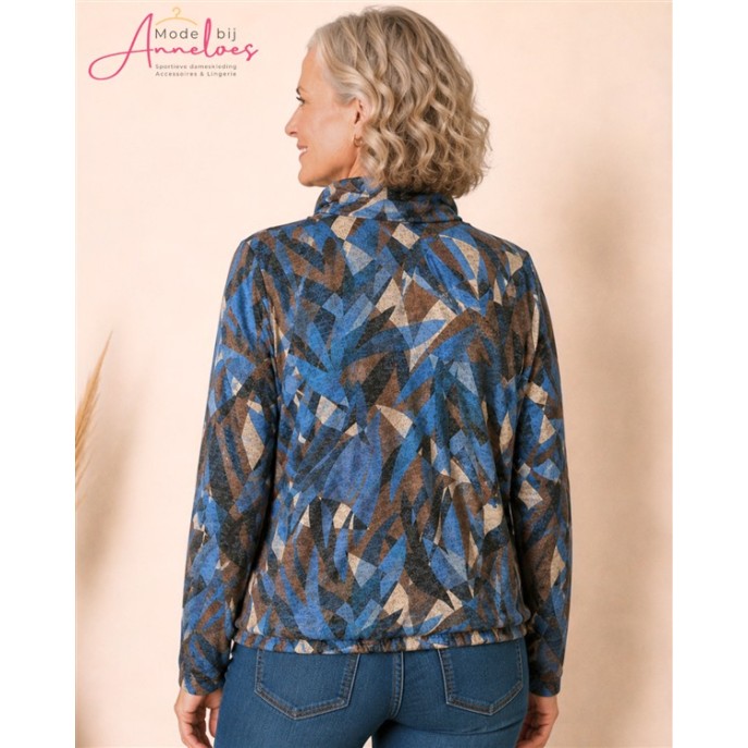 Leona per Donna Blouson truitje 1902 Blauw Leona per Donna Blouson truitje 1902 Blauw